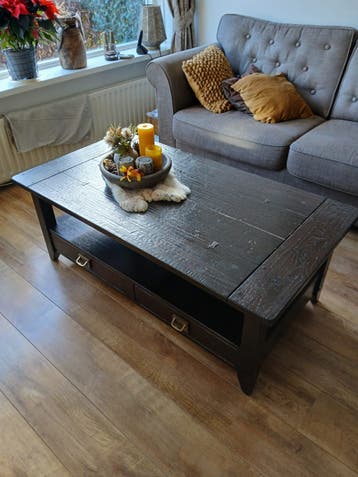 Eiken salontafel met lades - Gratis af te halen