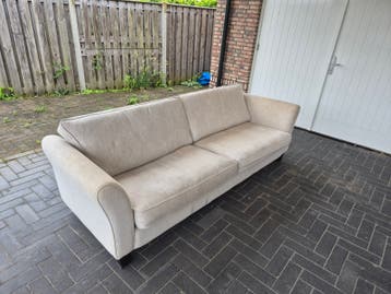 Comfortabele 3-zits bank, lichtbeige stof