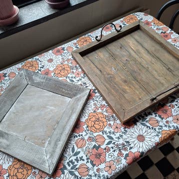 Dienblad en schaal hout Gratis!