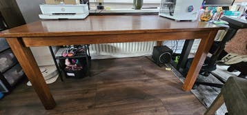Eettafel massief hout 160x90x75.5  Gratis af te halen