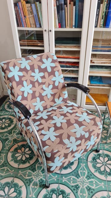 Set van 2 vintage fauteuils met bloemenprint