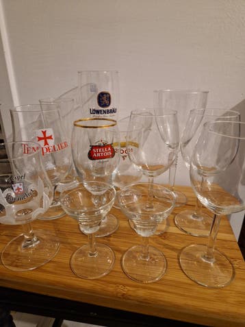 Gratis bierglazen, wijnglazen en 5 likeurglaasjes