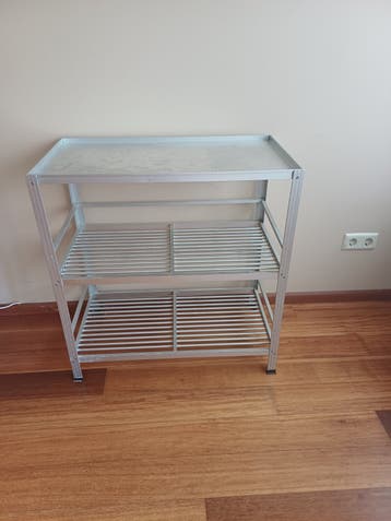 Aluminium Keukenrek / Meubel met 3 planken