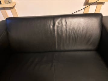 Stevige en comfortabele leren bank - goede staat