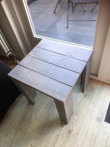 Salontafels/ bijzettafels steigerhout grijs/ greywash