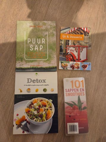 4 kookboeken sap en toetjes