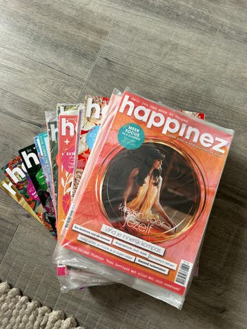 Gratis op te halen: stapel Happinez tijdschriften