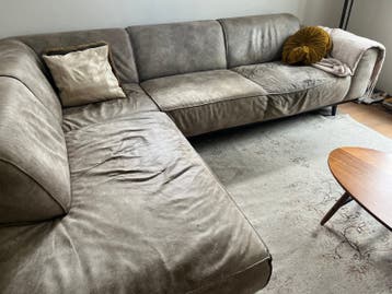 Comfortabele Loungebank - Hoekbank in Taupekleur
