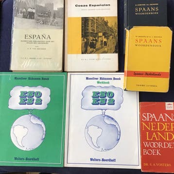 Diverse Spaanse lesboeken en woordenboeken