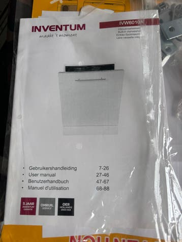Inventum IVW6010 Inbouwvaatwasser gratis ophalen