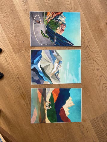 3 A4 sized cycling/mountain posters