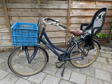 GRATIS Spirit damesfiets met krat en kinderzitje