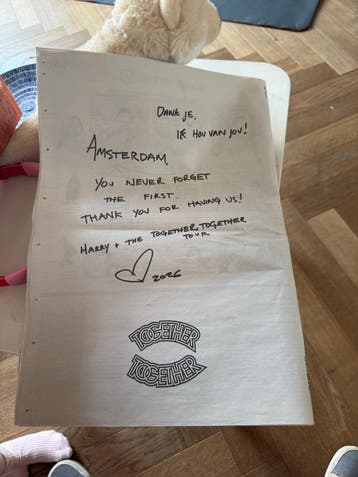 Harry Styles bedankje in het Parool - Zaterdag