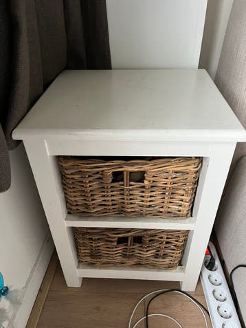 Bijzettafel/nachtkastje met 2 laden