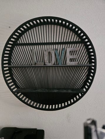 Rond Bamboe Wandkastje met Twee Planken