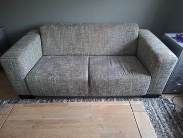 Grijze/Zwarte Stoffen  2 Persoon Bank GRATIS