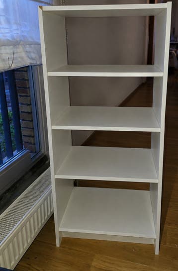 Open-back shelving units, 130 cm high and 50 cm deep.  /free