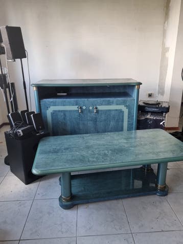 Vitrinekast, salontafel en tv-meubel - Set in goede staat