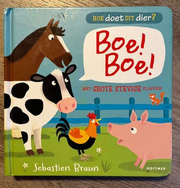 Boek: Hoe doet dit dier? Boei! Boei! (met flappen)
