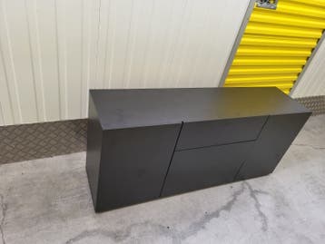 Modern Dressoir met Lades en Deuren - Zwart/Houtlook