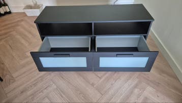 Zwart TV meubel met lades - 120x53x41 cm
