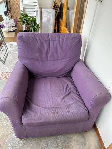 Luie stoel fauteuil paars GRATIS