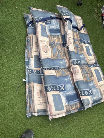 Comfortabel Stoelkussen - Blauw/Beige Patroon