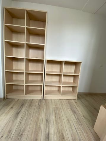 Boekenkast set - 3 kasten, licht hout, veel opbergruimte
