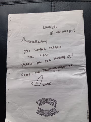 Bedankje Harry Styles Parool 6-6-2026