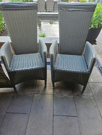 Gratis afhalen 2 Wicker tuinstoelen met hoge rugleuning