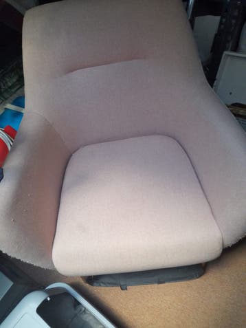 Comfortabele stoffen fauteuil - Lichtroze/Beige gratis
