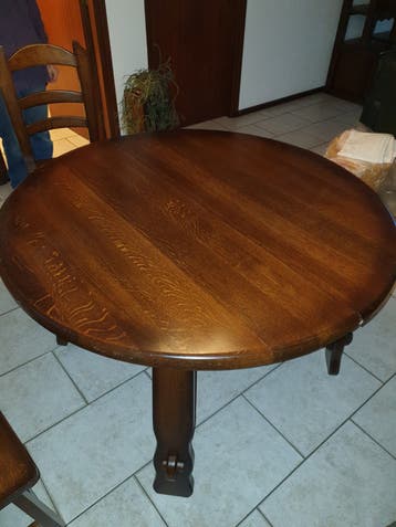 Massief eiken houten tafel (uitklapbaar)