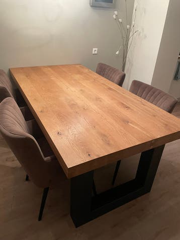Eettafel houten blad 200 x 100 zonder stoelen