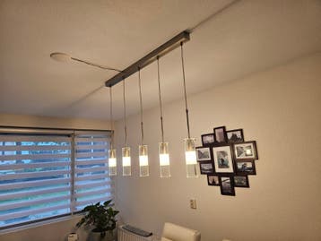 Moderne hanglamp met 5 glazen cilinders