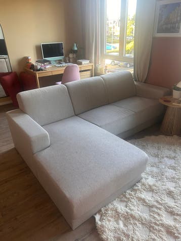 GRATIS OPHALEN: Driezits bank met chaise longue links
