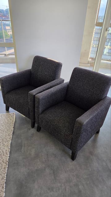 Set van 2 fauteuils - Grijs/Antraciet