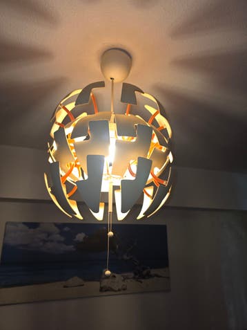 Moderne hanglamp - Wit met oranje accenten
