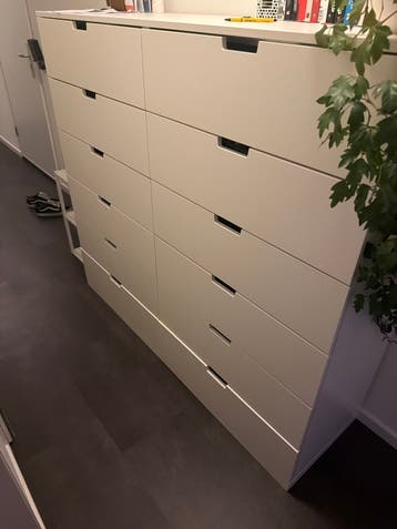 Snel afhalen! Grote ladekast met 10 lades, wit.
