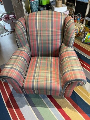 Engelse fauteuil stof