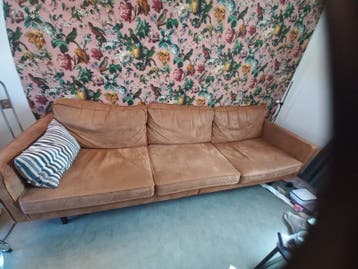 Rodeo bank ecoleder, 4-persoons, cognac kleurig