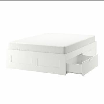 GRATIS - Ikea Brimnes bedframe 160x200cm + 2 lattenbodems
