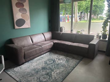 Hoekbank Donkerbruin  microleder