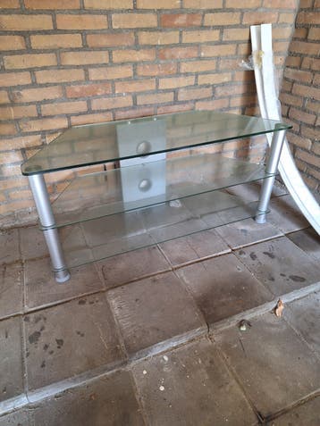 Glazen TV-meubel met 3 planken - Zo goed als nieuw