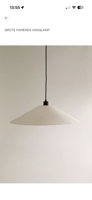 Gezocht: Zara Home / papieren hanglamp (grote maat 65 cm)