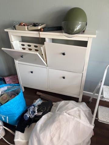 Witte schoenenkast met 4 vakken ikea, gratis afhalen