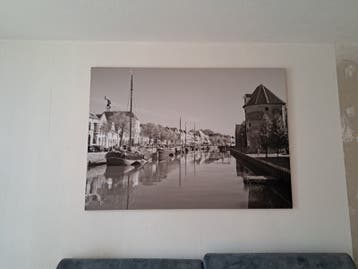 Grote foto van de gracht van Zwolle (100x142 cm)