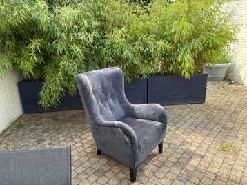 Fauteuil, onbeschadigd, licht verkleurd.