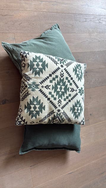 3 groene kussens