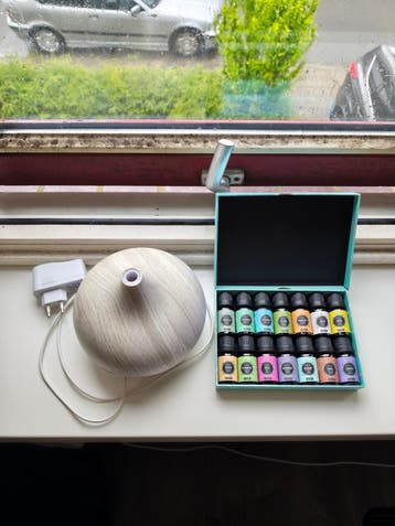 Diffuser met Essentiële Oliën Set