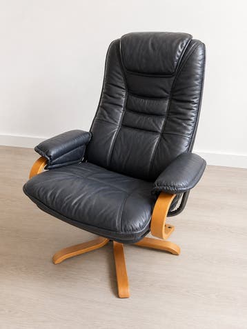 IKEA Leren Fauteuil - Zwart, Comfortabel en Stijlvol
